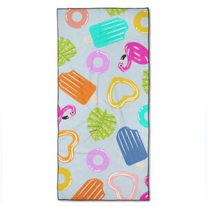 NWOT Geometry Summer Pool Towel with Popsicle & Float Print